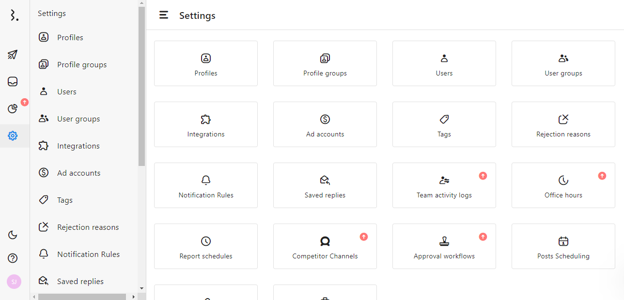 Dashboard of the social media scheduling tool, StatusBrew